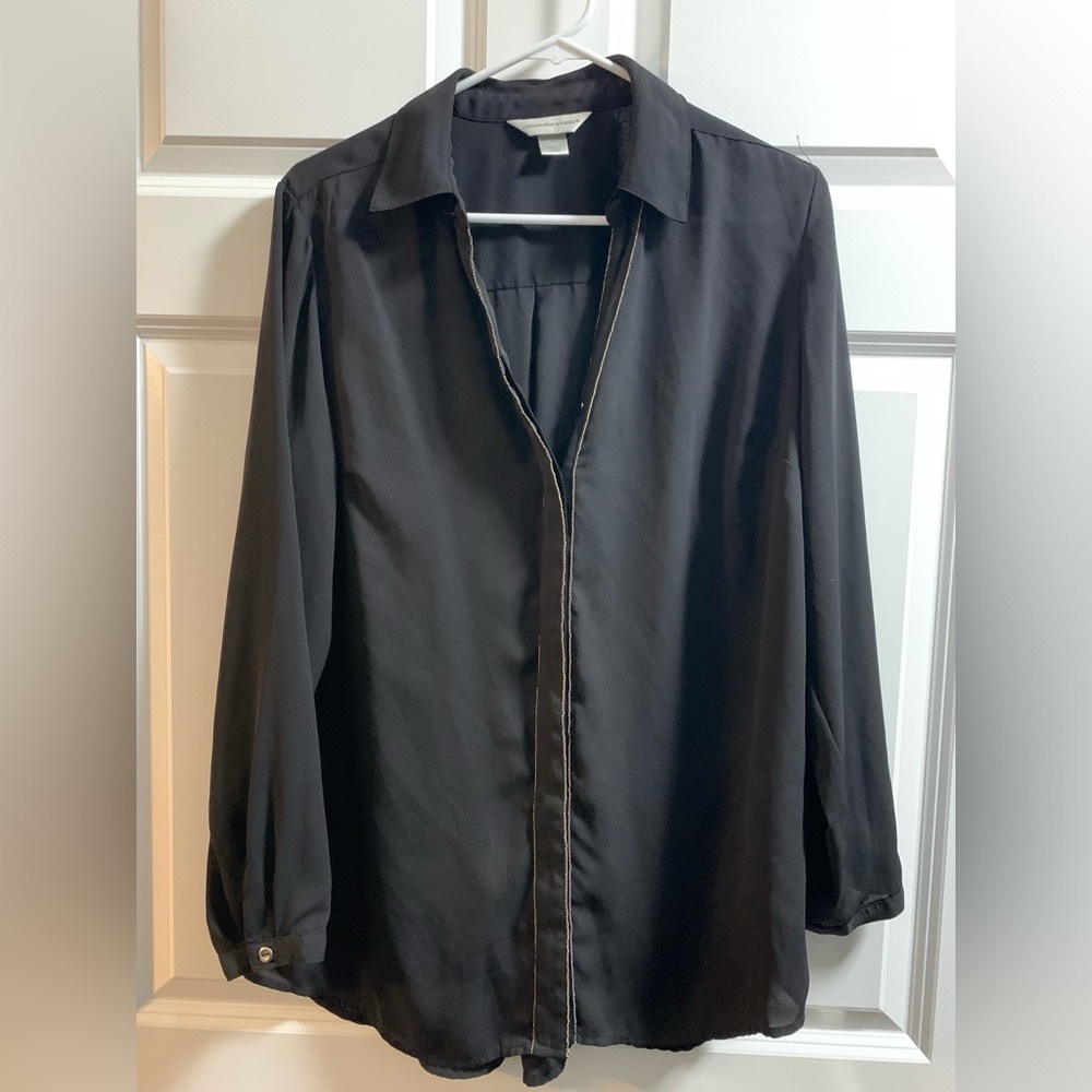 Black button up with gold accents
